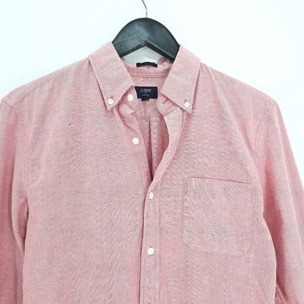 J. Crew Pink Orange Slim Oxford Button Down Shirt Men Size Medium